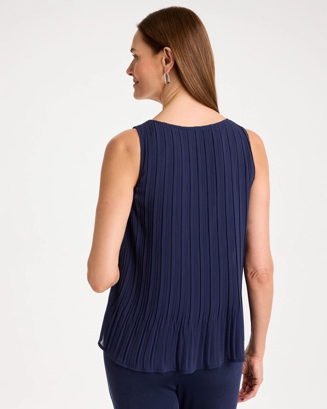Travelers Pleated Chiffon Tank - image 3